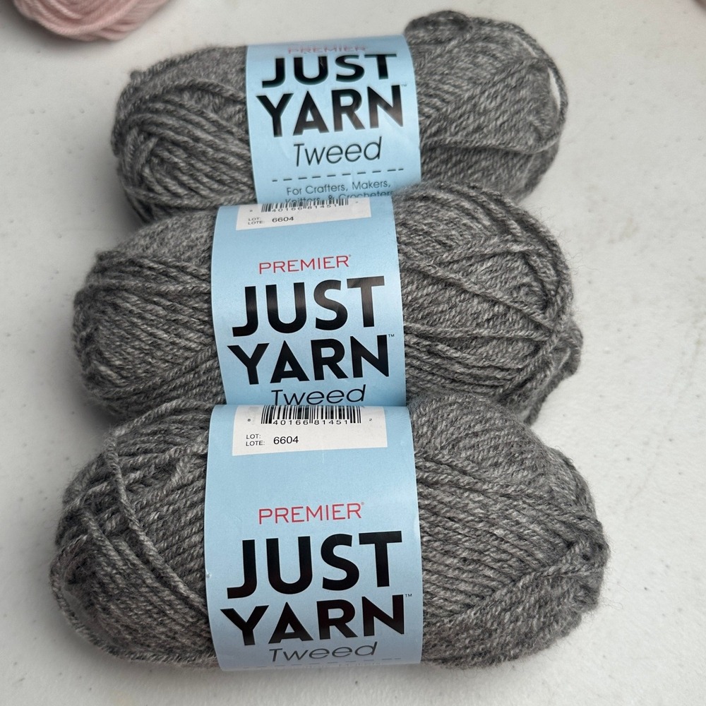 Premier Just Yarn Tweed 3 Pack Gray Tweed 2065-02 Medium 4 Acrylic 294 Yards